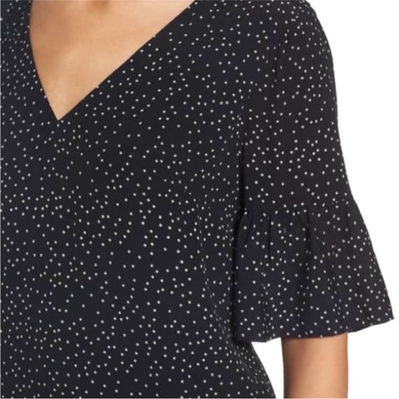 Madewell Black Polka Dot Flutter Sleeve Shift Dress EUC Size 6 - Picture 3 of 9